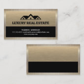 Carte De Visite Logo immobilier | Arrière - plan métallique (Devant / Derrière)