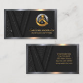 Carte De Visite Logo immobilier | Black Luxury Gold | Métallique (Devant / Derrière)