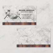 Carte De Visite Logo immobilier | Bois de marbre (Devant / Derrière)