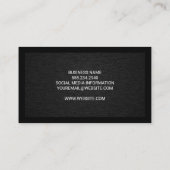 Carte De Visite Logo immobilier | Clé et domicile | Texture noire (Dos)