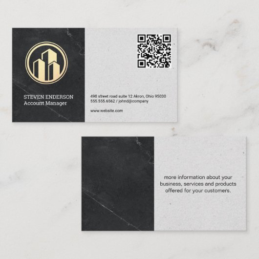 Carte De Visite Logo immobilier | Code QR (Devant / Derrière)