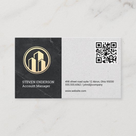 Carte De Visite Logo immobilier | Code QR (Devant)