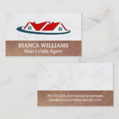 Carte De Visite Logo Immobilier de maison hypothécaire | Marbre (Devant / Derrière)