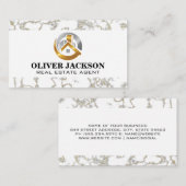 Carte De Visite Logo immobilier | Découpe en marbre (Devant / Derrière)