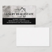Carte De Visite Logo immobilier élégant | Marbre (Devant / Derrière)