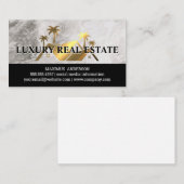 Carte De Visite Logo immobilier en métal doré | Marbre (Devant / Derrière)