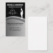 Carte De Visite Logo immobilier | Femme d'affaires (Devant / Derrière)