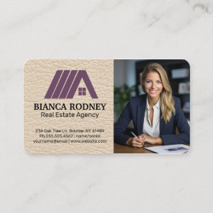 Carte De Visite Logo Immobilier   Femme d'affaires 