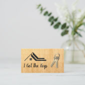 Carte De Visite Logo immobilier | House Keyes | Panneaux en bois (Debout devant)