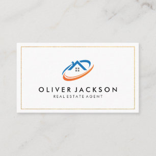 Carte De Visite Logo immobilier Illustration d'une maison modern