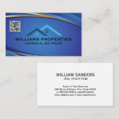 Carte De Visite Logo immobilier | Logo du toit | Code QR (Devant / Derrière)