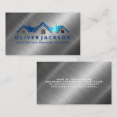 Carte De Visite Logo immobilier | Lumière métallique (Devant / Derrière)