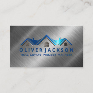 Carte De Visite Logo immobilier   Lumière métallique