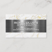 Carte De Visite Logo immobilier | Marbre métallique (Dos)