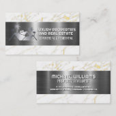 Carte De Visite Logo immobilier | Marbre métallique (Devant / Derrière)