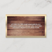 Carte De Visite Logo immobilier | Métal en or en bois rustique (Dos)