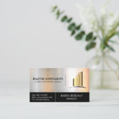 Carte De Visite Logo immobilier métallique (Debout devant)