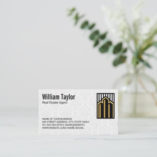 Carte De Visite Logo immobilier moderne | Bâtiments (Debout devant)