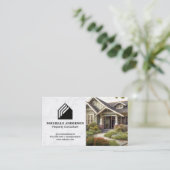 Carte De Visite Logo immobilier moderne | Maison de style de l'art (Debout devant)