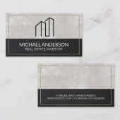 Carte De Visite Logo Immobilier Moderne Minimal | Cuir pointu (Devant / Derrière)