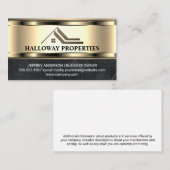 Carte De Visite Logo immobilier moderne | Or métallique (Devant / Derrière)