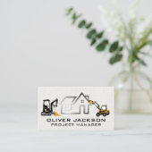 Carte De Visite Logo immobilier moderne | Véhicules de constructio (Debout devant)