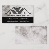 Carte De Visite Logo immobilier noir blanc | Marbre (Devant / Derrière)