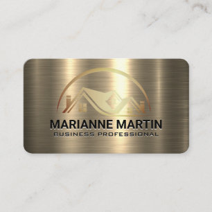 Carte De Visite Logo Immobilier Or Luxe Métallique