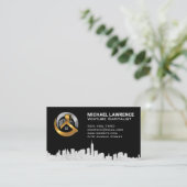Carte De Visite Logo immobilier | Ville Skyline (Debout devant)