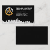 Carte De Visite Logo immobilier | Ville Skyline (Devant / Derrière)