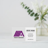 Carte De Visite Logo Immobilier Violet (Debout devant)