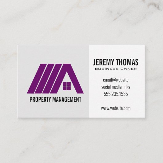 Carte De Visite Logo Immobilier Violet (Devant)