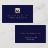 Carte De Visite Logo initial de la Marine Luxury Gold (Devant / Derrière)