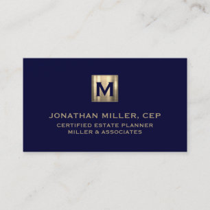 Carte De Visite Logo initial de la Marine Luxury Gold