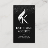 Carte De Visite Logo initial de la plume de l'agent de signature d (Devant)