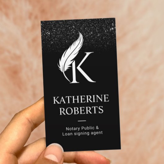 Carte De Visite Logo initial de la plume de l'agent de signature d