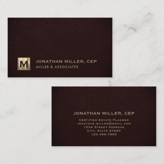 Carte De Visite Logo initial de luxe professionnel (Devant / Derrière)