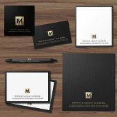 Carte De Visite Logo initial de luxe professionnel noir