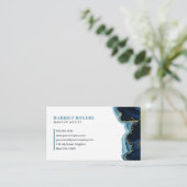 Carte De Visite Logo initial de maquilleuse avec agate pailletée b (Debout devant)