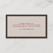 Carte De Visite LOGO INITIAL DÉCORATIF en PALETTE TAN (Dos)