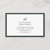 Carte De Visite Logo initial minimal abstrait moderne (Dos)