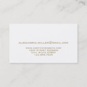 Carte De Visite Logo initial solide blanc et or (Dos)