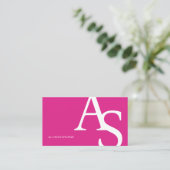 Carte De Visite Logo initiales néon rose gras maquillage code qr (Debout devant)