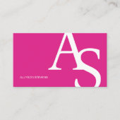 Carte De Visite Logo initiales néon rose gras maquillage code qr (Devant)