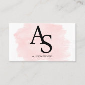 Carte De Visite Logo initiales pinceau rose maquillage cheveux cod (Devant)