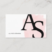 Carte De Visite Logo initiales pinceau rose maquillage gras code q (Devant)