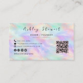 Carte De Visite Logo Iridescal Opal Design Qr Code Professionnel (Devant)