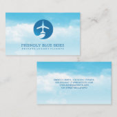 Carte De Visite Logo Jet | Nuages et ciel (Devant / Derrière)