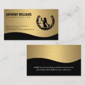 Carte De Visite Logo Justice | Or métallique (Devant / Derrière)