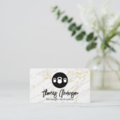 Carte De Visite Logo Kettle Bell | Arrière - plan en marbre doré (Debout devant)